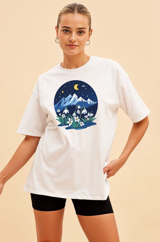 Kadın Kardelen Oversize Tişört