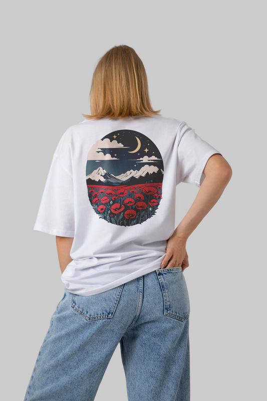 Kadın Gelincik Oversize Tişört